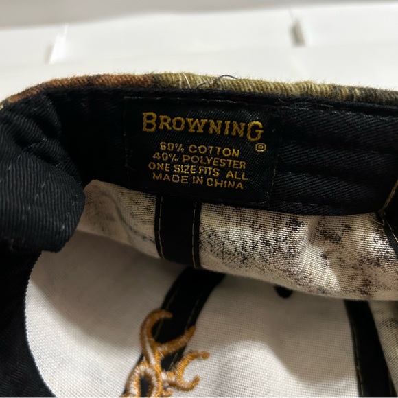 Vintage Browning Camo Hunting Baseball Hat - Picture 3 of 4